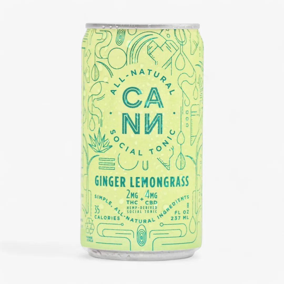 Cann 2mg THC + 4mg CBD Sparkling Water (8oz) / Ginger Lemongrass
